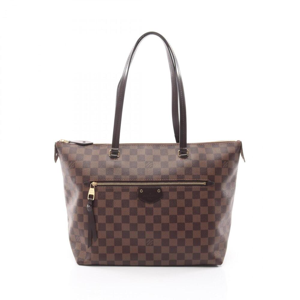 Louis Vuitton Iena MM Tote Bag Handbag, Coated Canvas and Leather, Damier Pat...